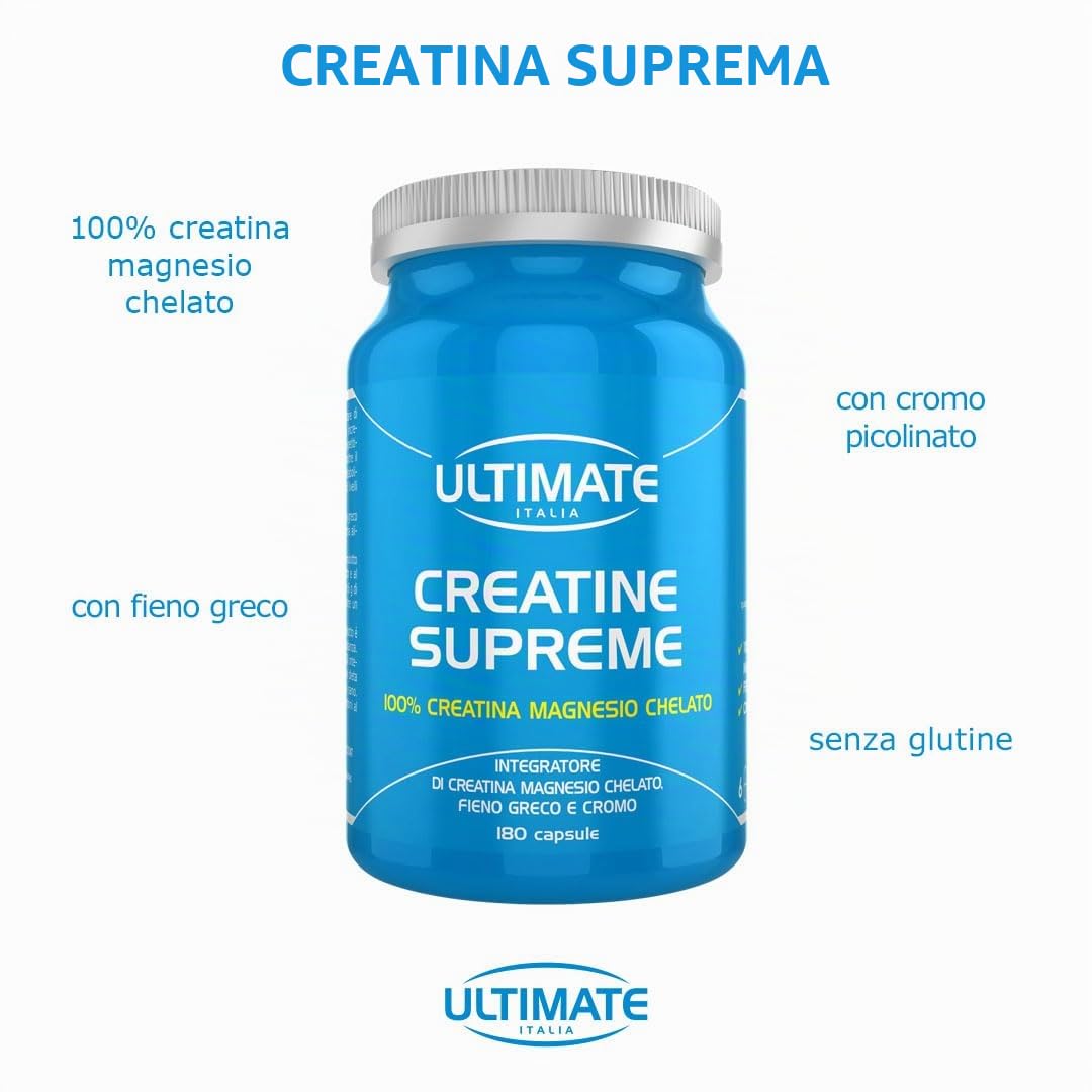 Ultimate Creatina Creatine Supreme creatina 180 capsule, magnesio chelato