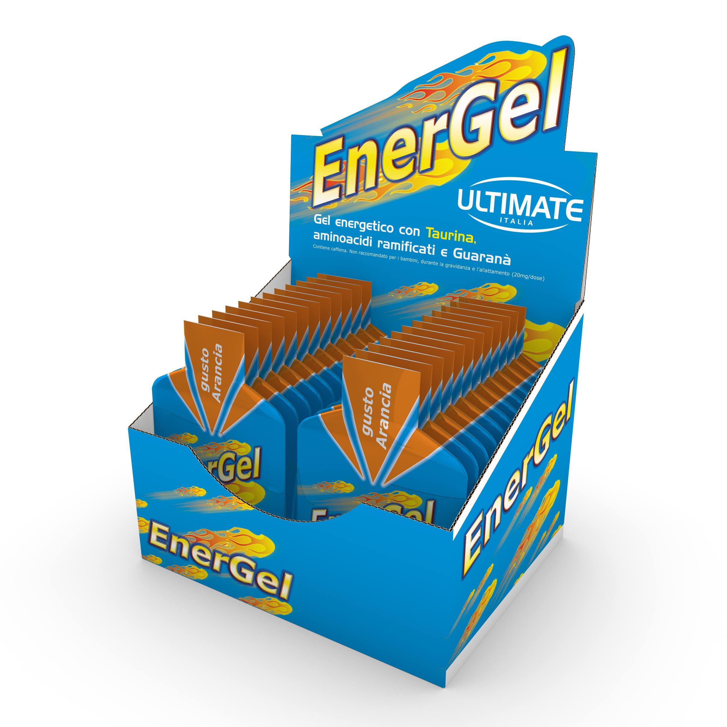 Ultimate Energetici Energel gel energetico limone 24 x 42 g con carboidrati e BCAA