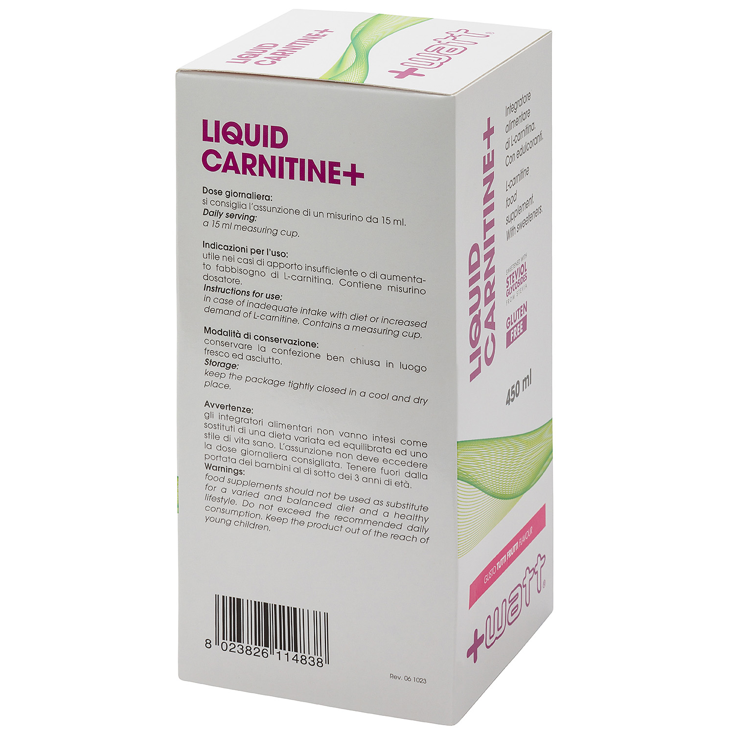 +WATT Wellness Line Liquid Carnitine+ carnitina liquida senza zuccheri