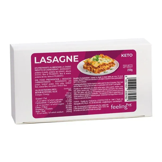 Wellness Food Keto Lasagne keto 250 g pasta proteica