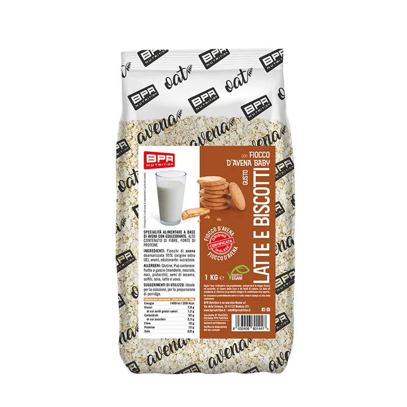 Wellness Muesli/Granola PORRIDGE OAT FLAKES LATTE E BISCOTTI porridge 1 kg