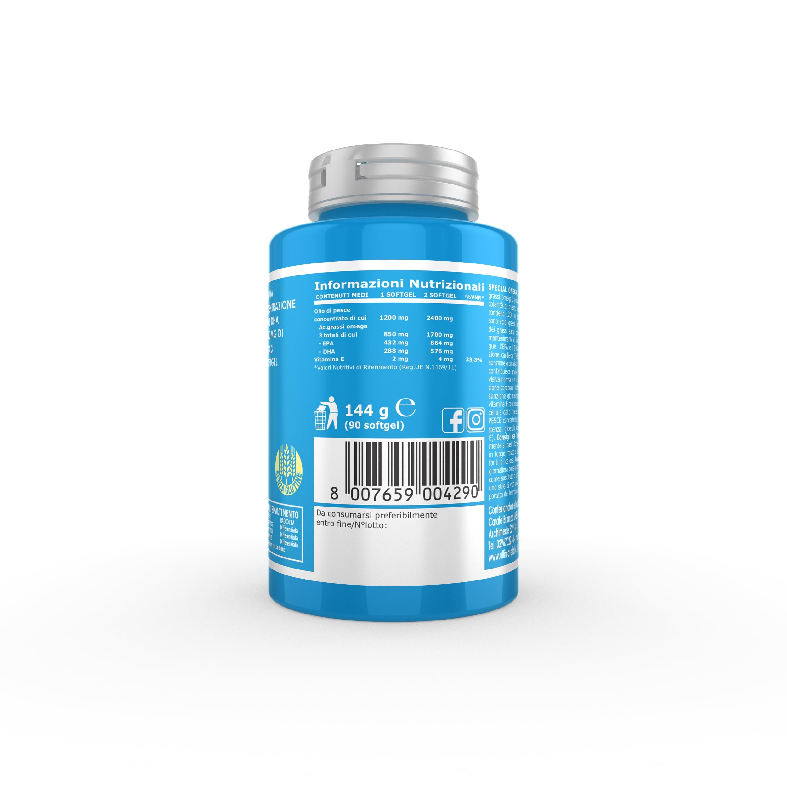 Ultimate Fitoterapici Special Omega 3 integratore omega 3 90 softgel EPA DHA