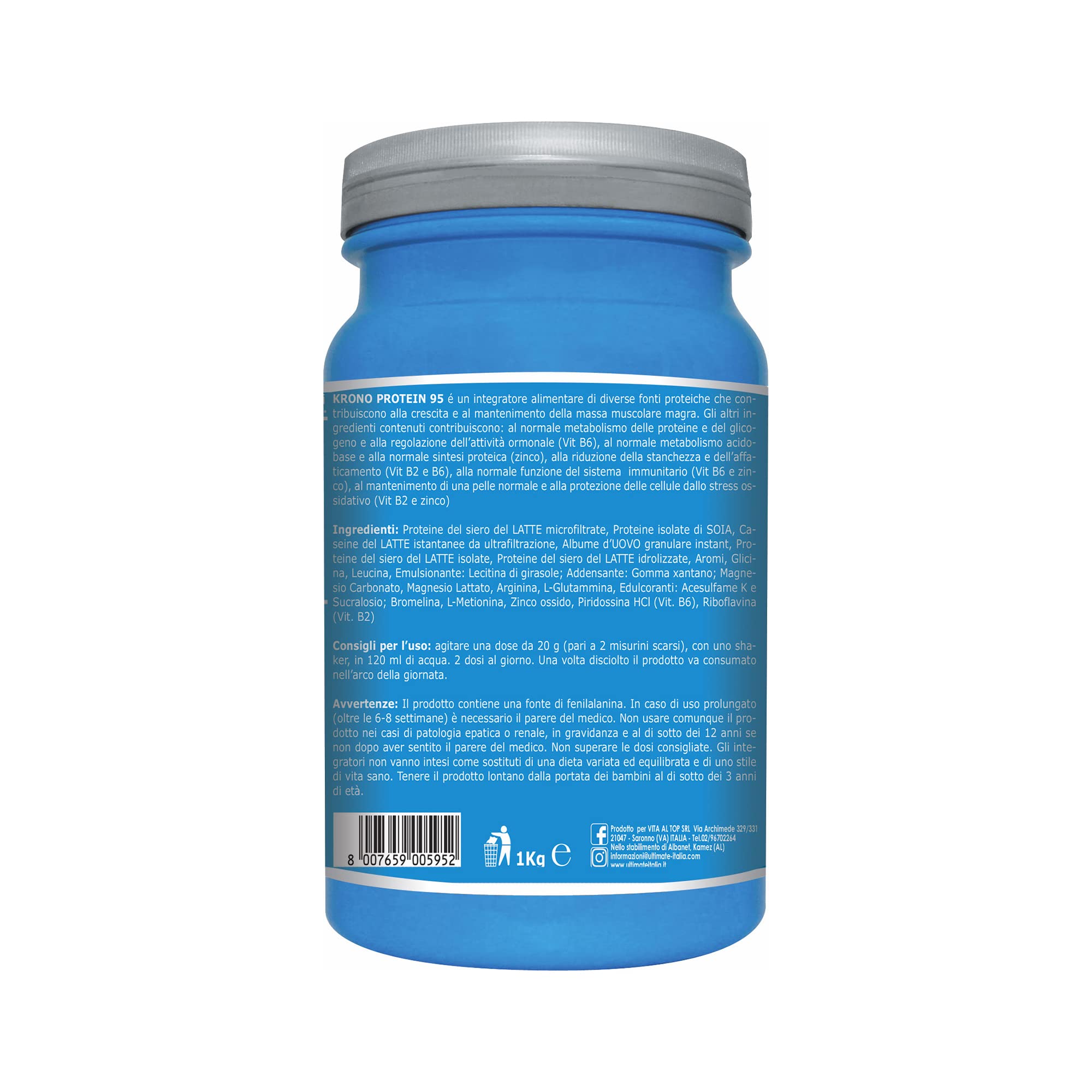 Ultimate Proteine Krono Protein 95 proteine vaniglia 1 kg rilascio graduale
