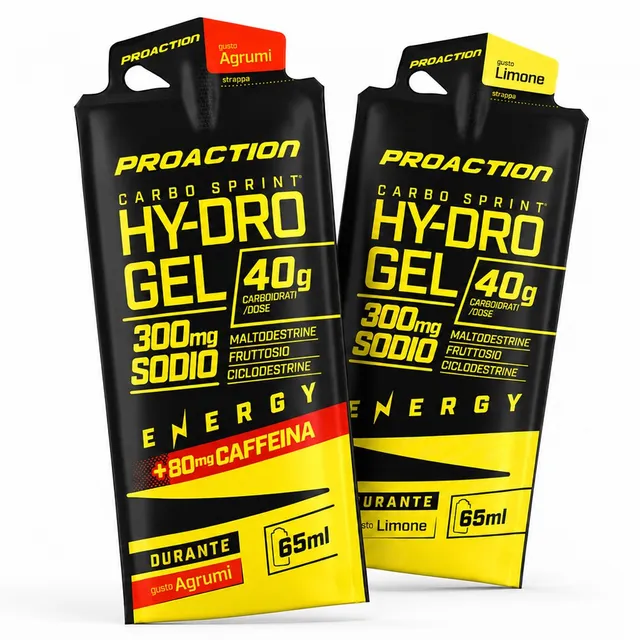 Wellness Drink Energetici HYDRO GEL - ENERGETICO CON SODIO E CAFFEINA gel agrumi