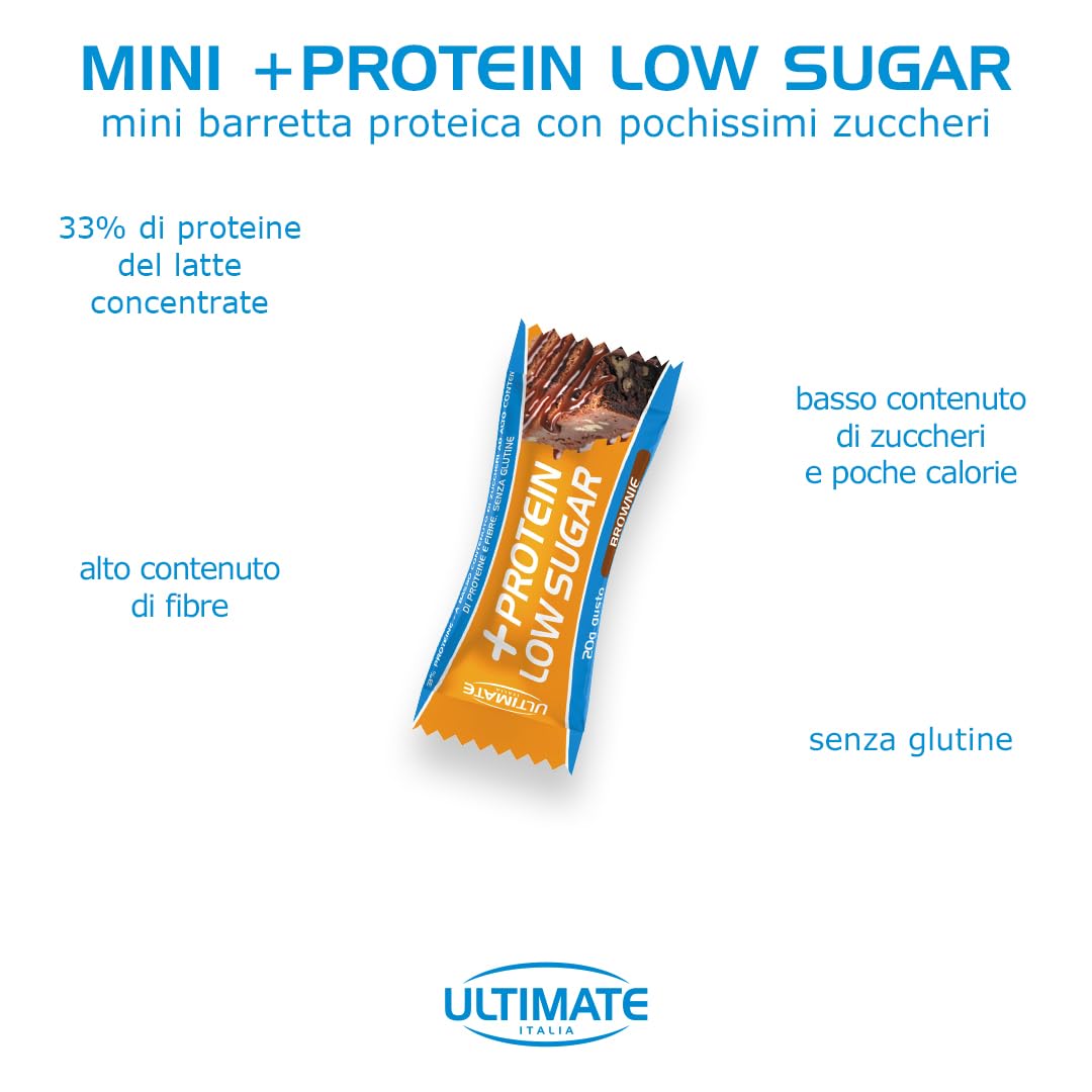 Ultimate Barrette barretta low sugar proteica brownie 15 x 20 g senza glutine