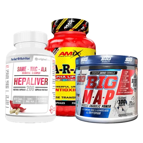 NEWTRITIONS Pack Pack Detox integratori con Hepaliver, Muscle Anabolic Power e NA-R-ALA