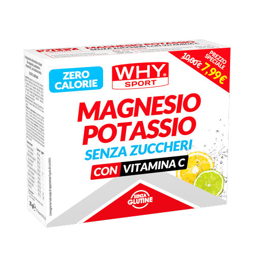 WHY SPORT Energetici MAGNESIO POTASSIO SENZA ZUCCHERI AGRUMI integratore 10 bustine
