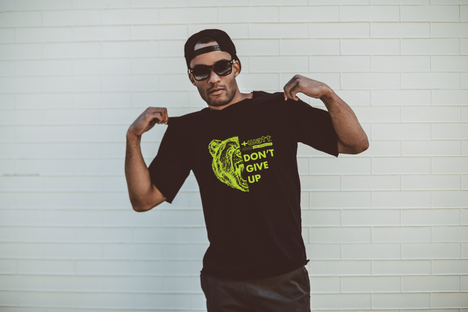 +Watt Accessori T-shirt DON’T GIVE UP nera cotone organico