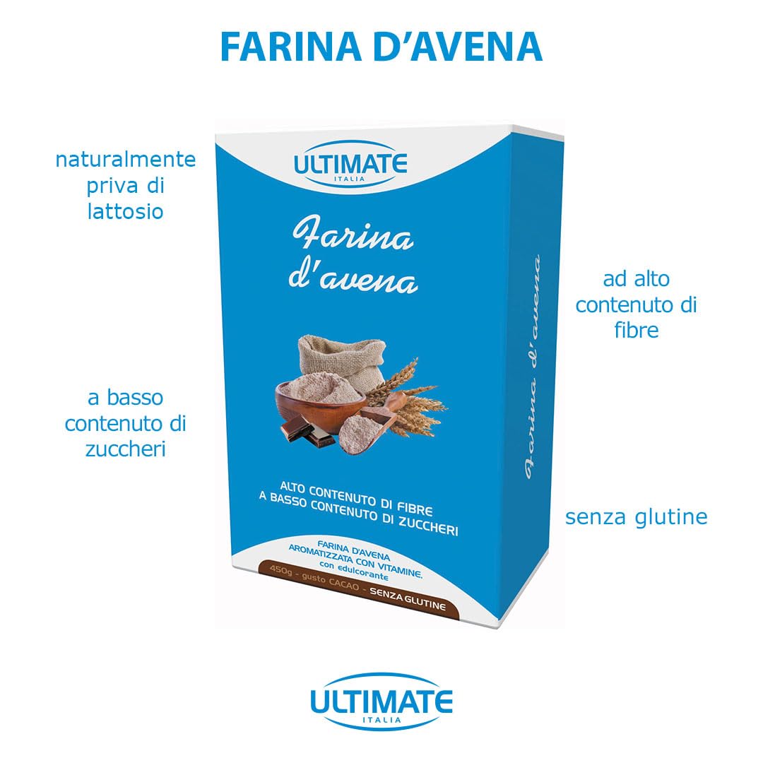 Ultimate Preparati proteici Farina d'Avena aromatizzata cacao 450 g senza glutine