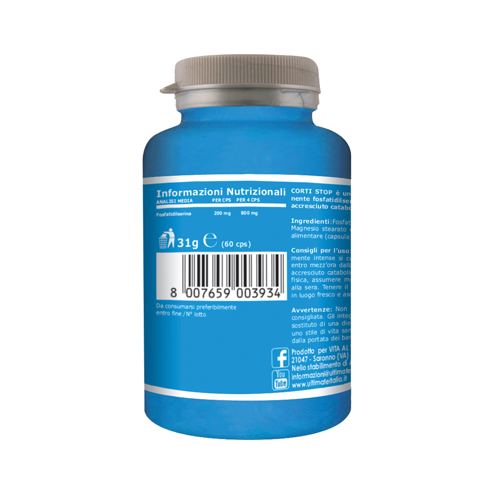 Ultimate Stimolatori Corti Stop capsule 60 cps, fosfatidilserina