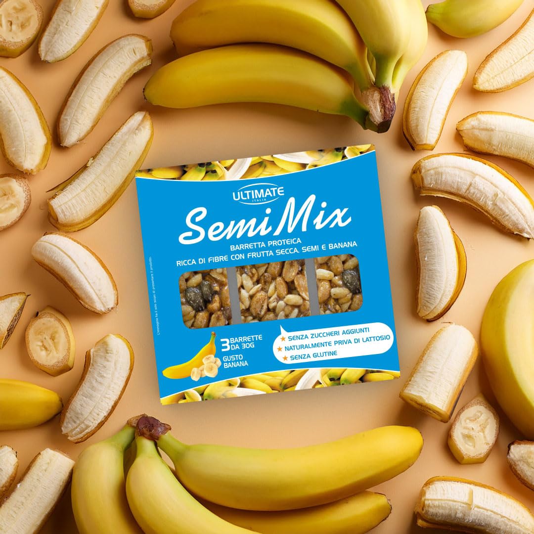 Ultimate Barrette Semi Mix barretta proteica banana 3x30 g ricca di fibre