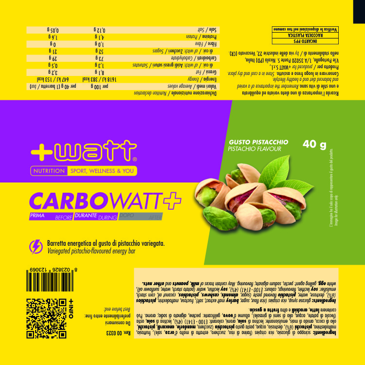 + WATT Endurance Line Carbowatt+ barretta energetica 40 g