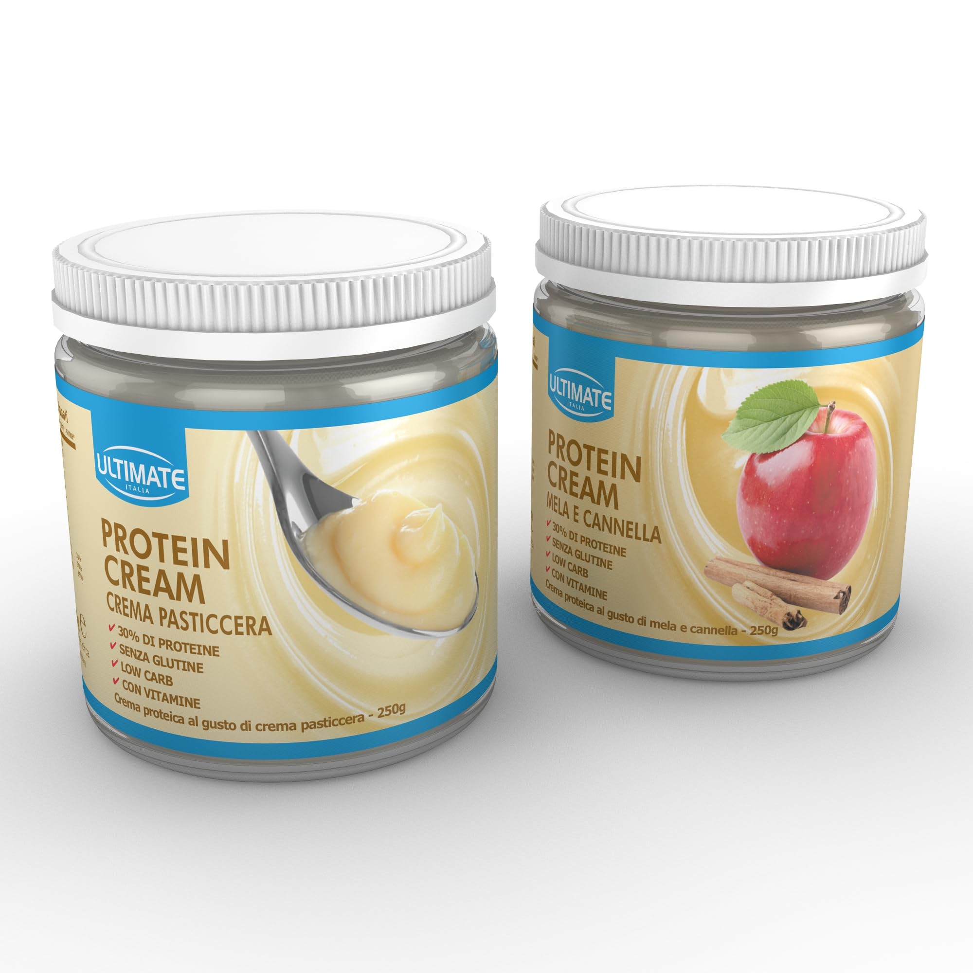 Ultimate Creme proteiche crema proteica 2x250 g mela e cannella low sugar