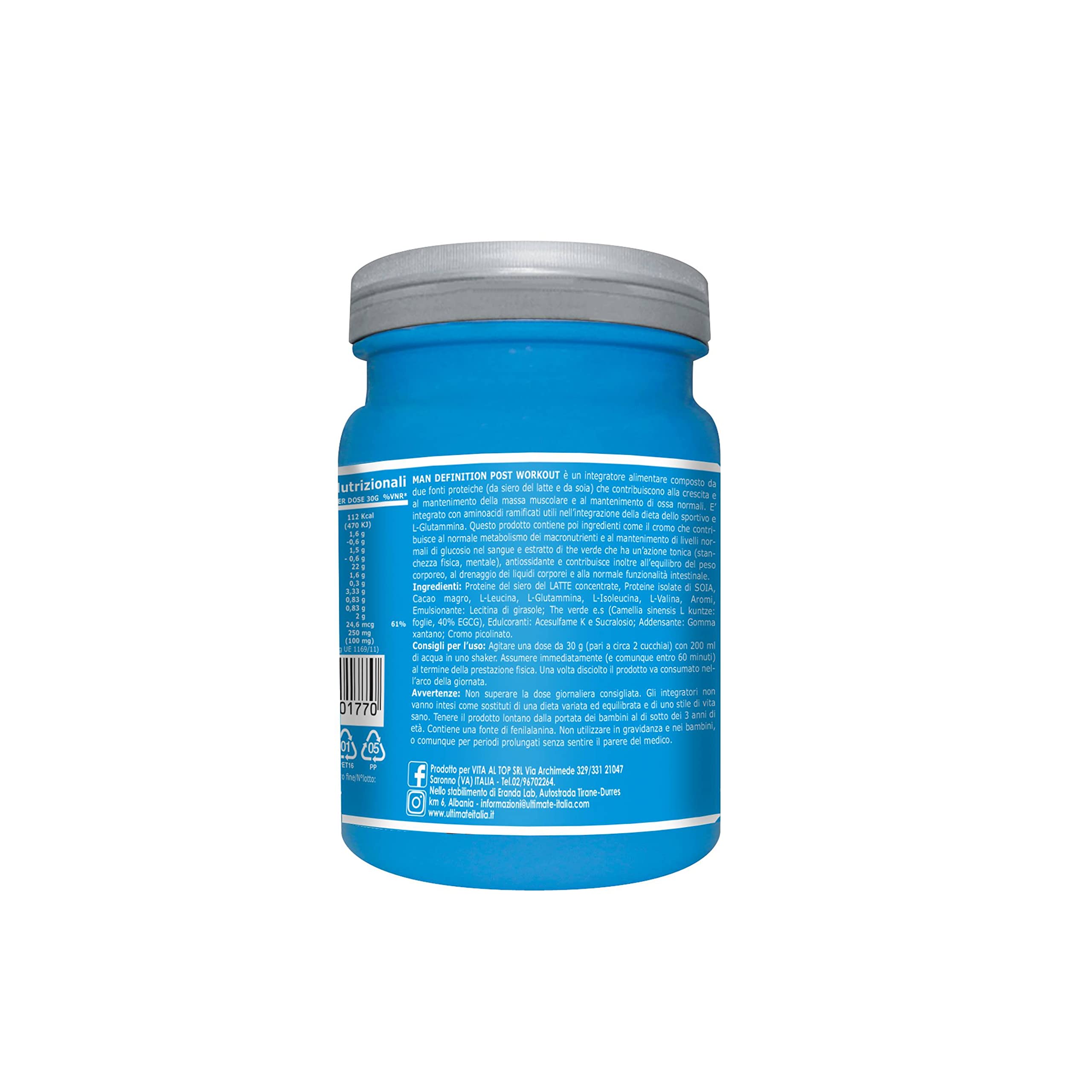 Ultimate Proteine Man Definition Post Workout cacao 300 g senza glutine