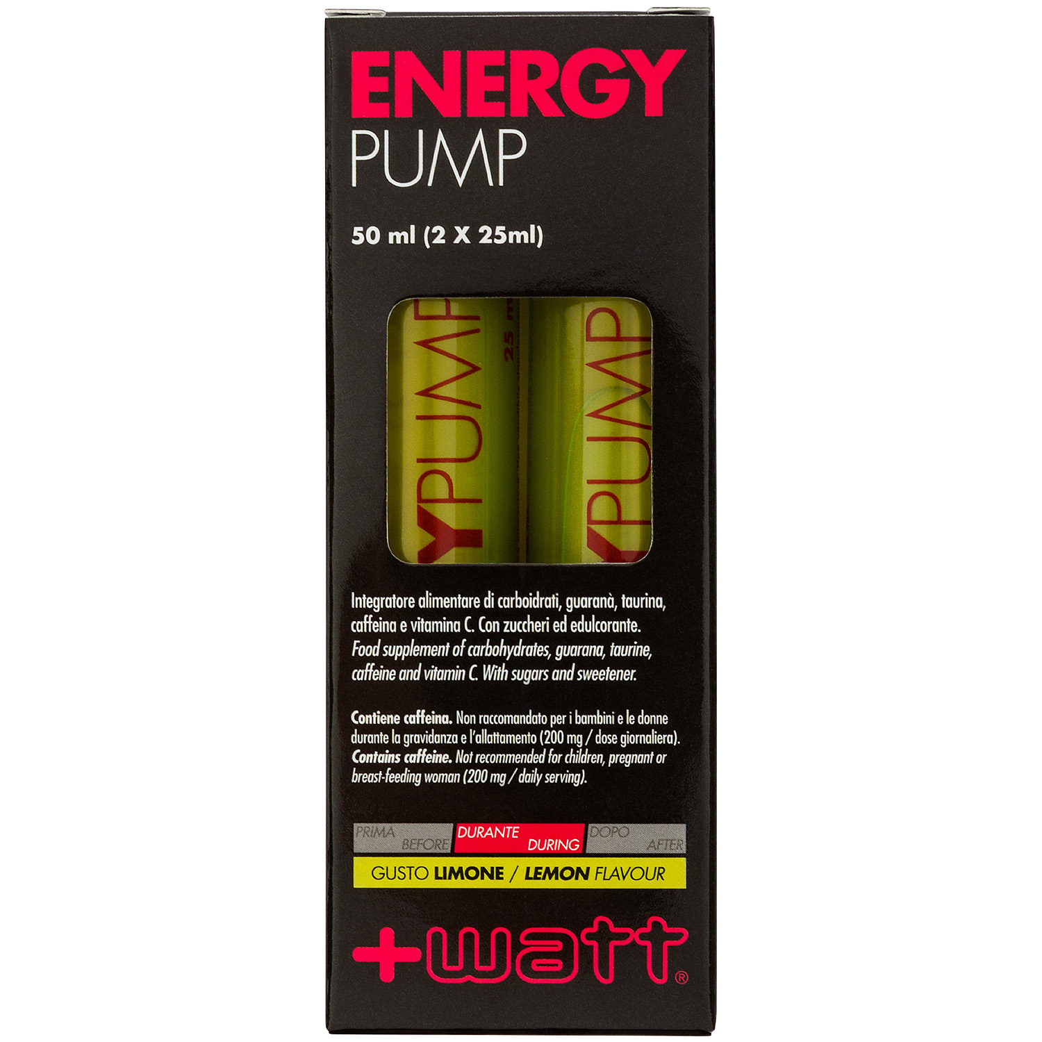 +Watt Endurance Line Energy Pump shot energetico 200 mg caffeina