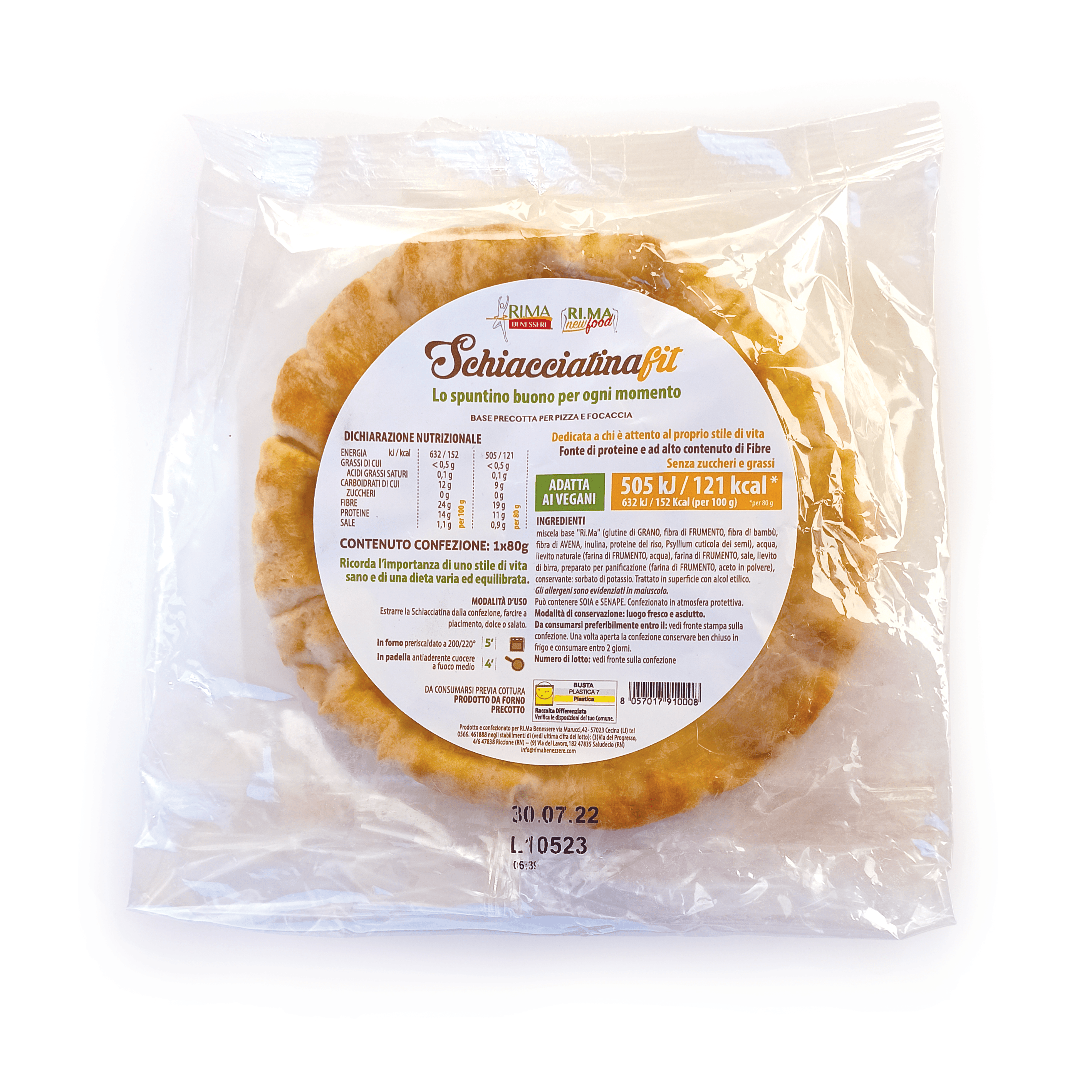 NEWTRITIONS Pane e prodotti da forno Schiacciatina Fit pane 80 g