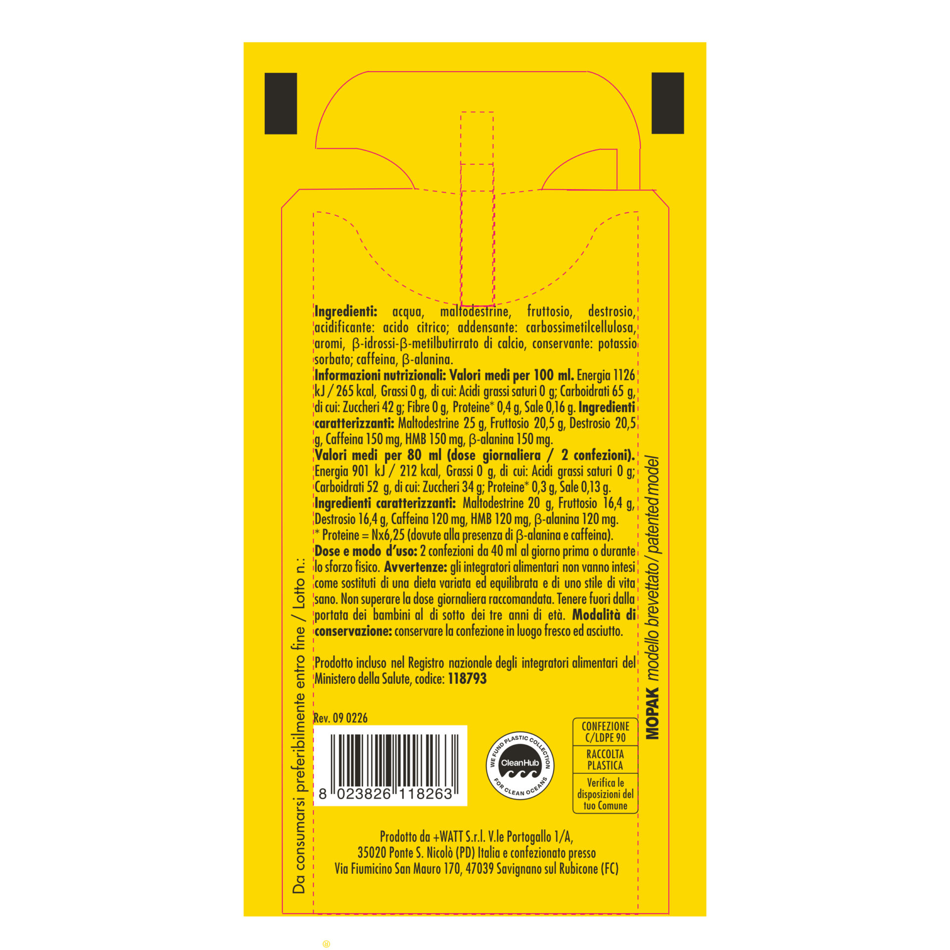 +WATT Endurance Line Star Gel+ gel energetico caffeina