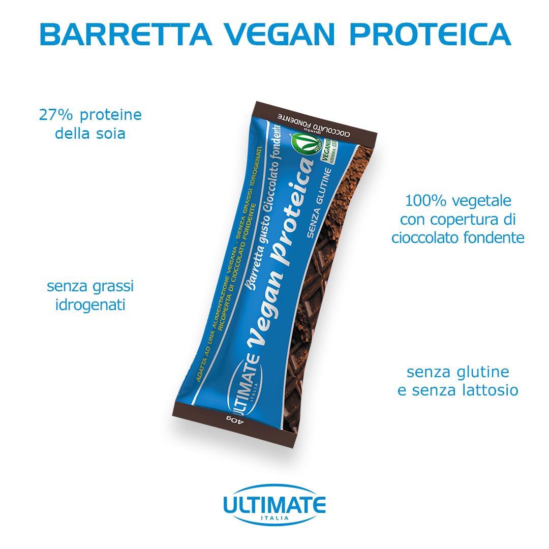 Ultimate Barrette barretta vegan proteica 27% cioccolato fondente 24x40 g senza glutine
