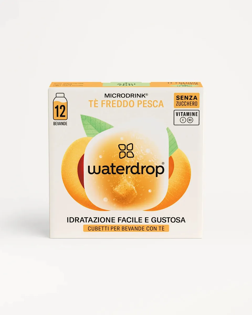 Wellness Drink Energetici Waterdrop Thè freddo alla Pesca cubetti 12 porzioni