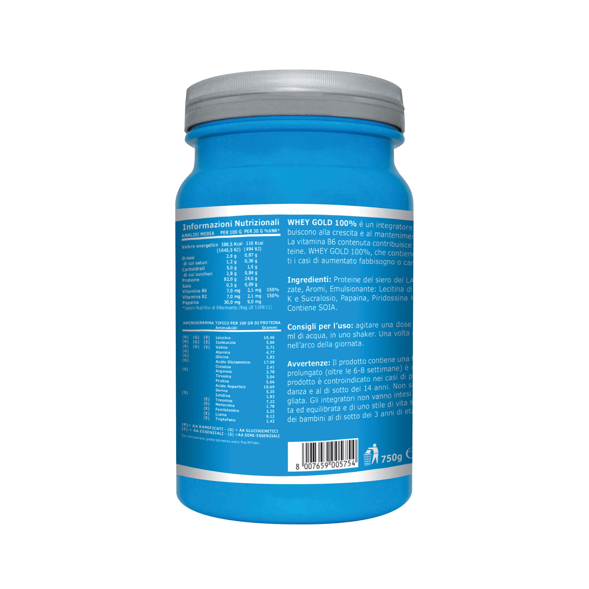 Ultimate Proteine Whey Gold 100% proteine vaniglia 750 g vitamina B6