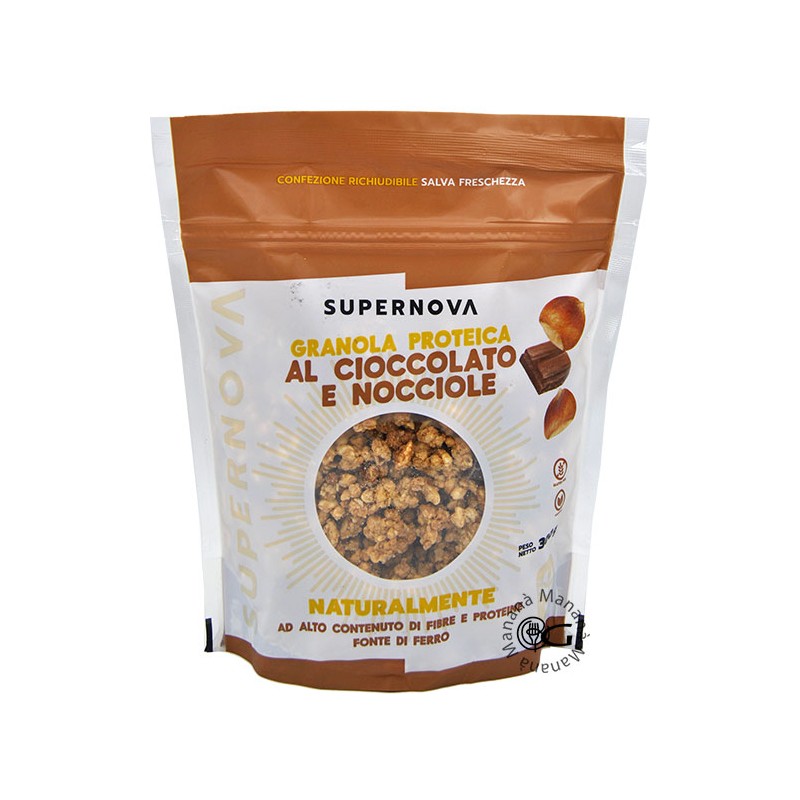 Wellness Muesli/Granola Granola Proteica senza glutine Cioccolato e Nocciole 300 g fibre