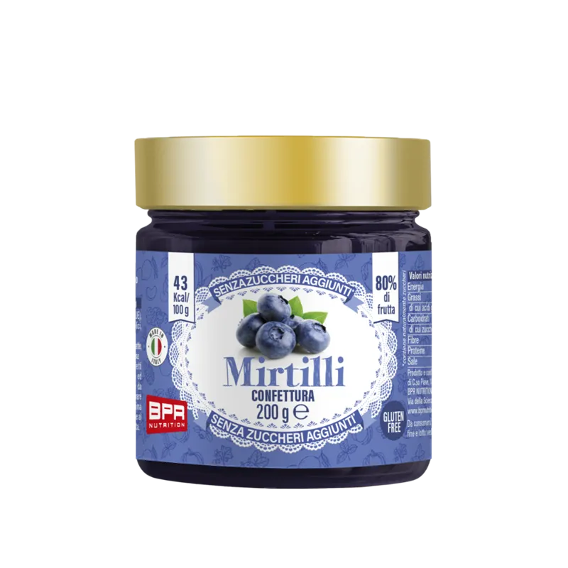 Wellness Marmellate 0/zuccheri Confettura Mirtilli confettura 80% frutta senza zuccheri aggiunti