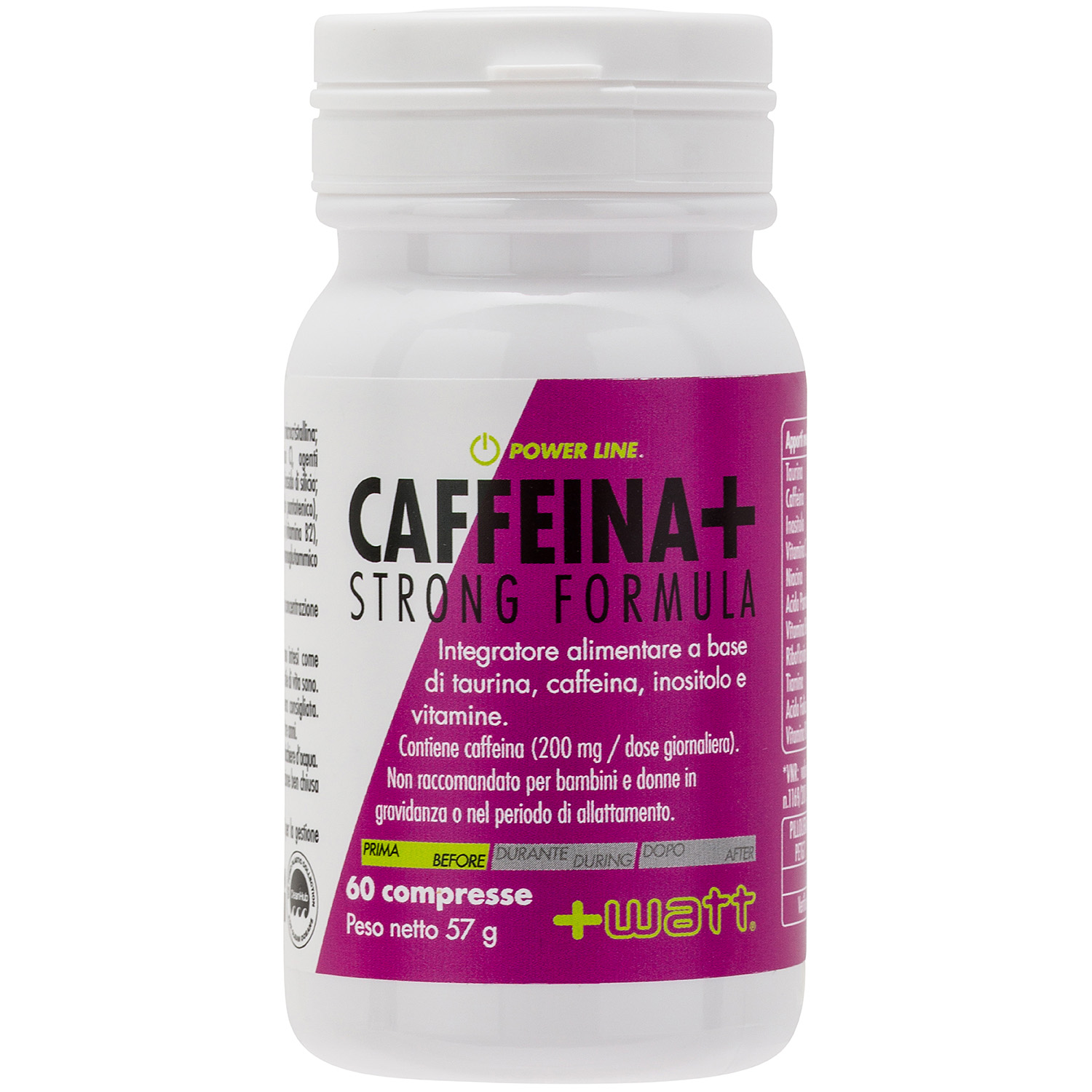 +Watt Power Line Caffeina+ Strong Formula compresse 200 mg caffeina