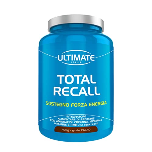 Ultimate Proteine Total Recall integratore cacao 700 g, formula 11 integratori