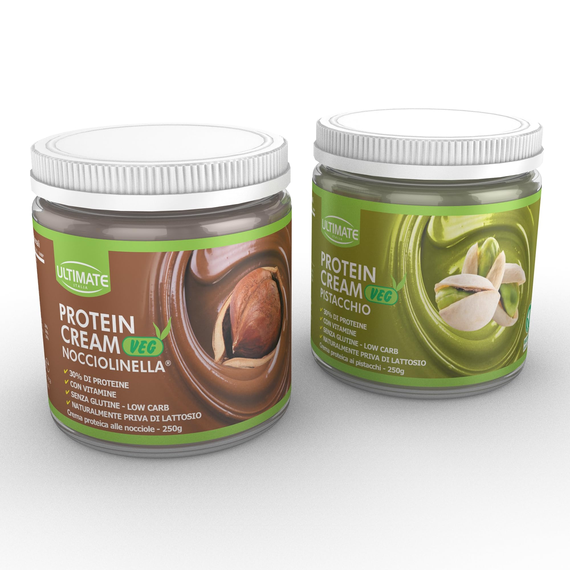 Ultimate Creme proteiche 2 Protein Cream veg nocciolinella e pistacchio 2 x 250 g low carb