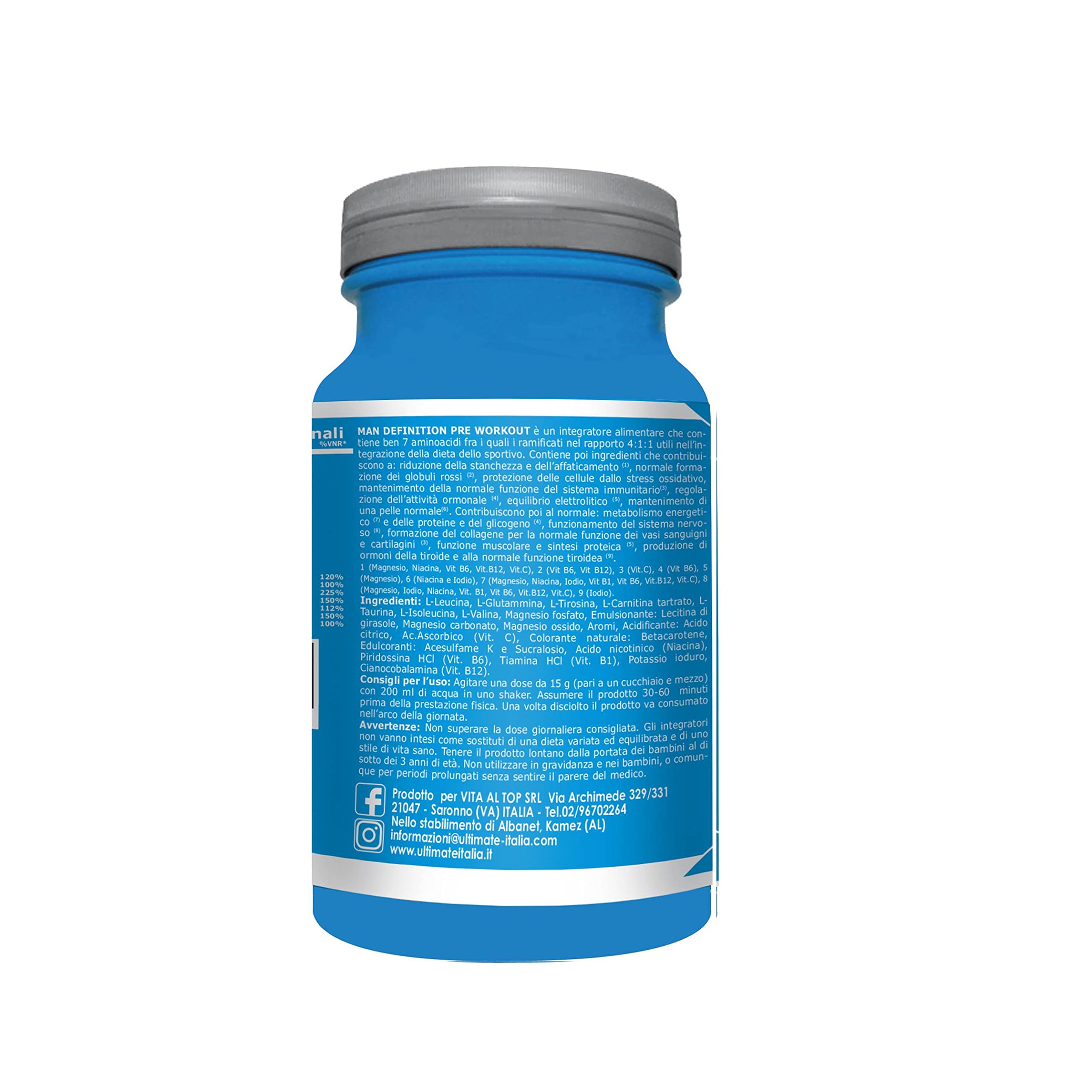 Ultimate Stimolatori Man Definition pre workout arancia 150 g