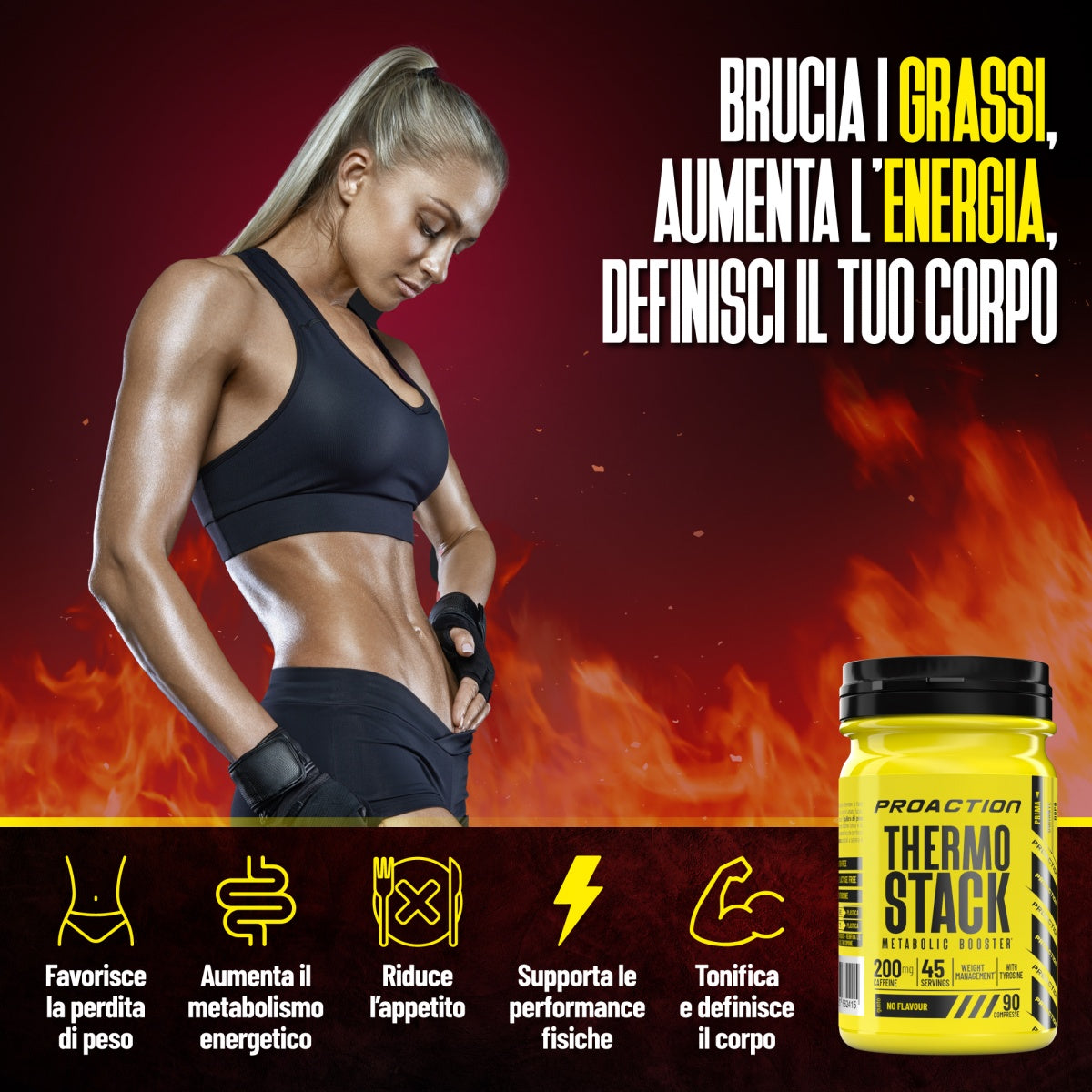 Wellness Dimagrimento THERMO STACK 90 CPR integratore 90 compresse con caffeina