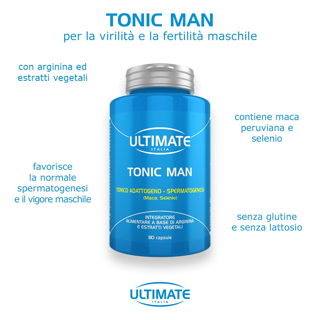 Ultimate Stimolatori Tonic Man integratore maca arginina 80 compresse