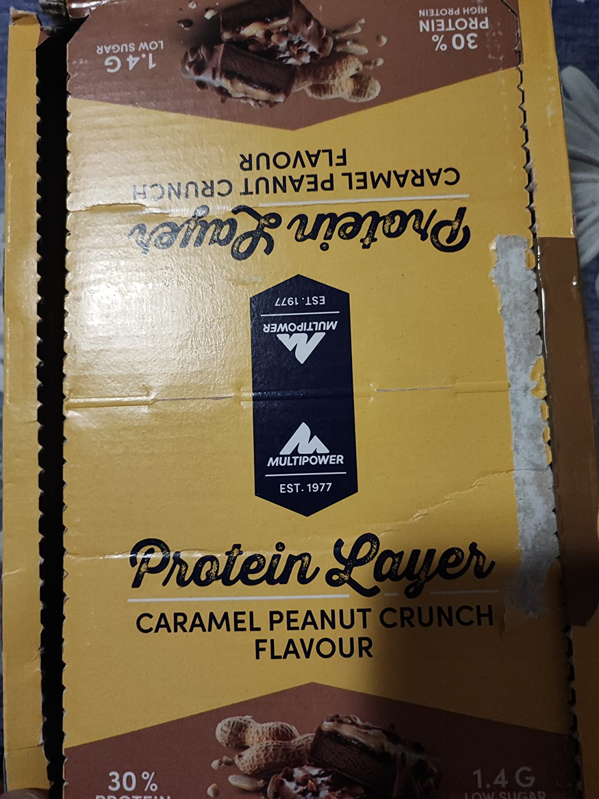 Multipower Protein Layer barretta proteica Peanut Crunch 18 x 50 g al caramello