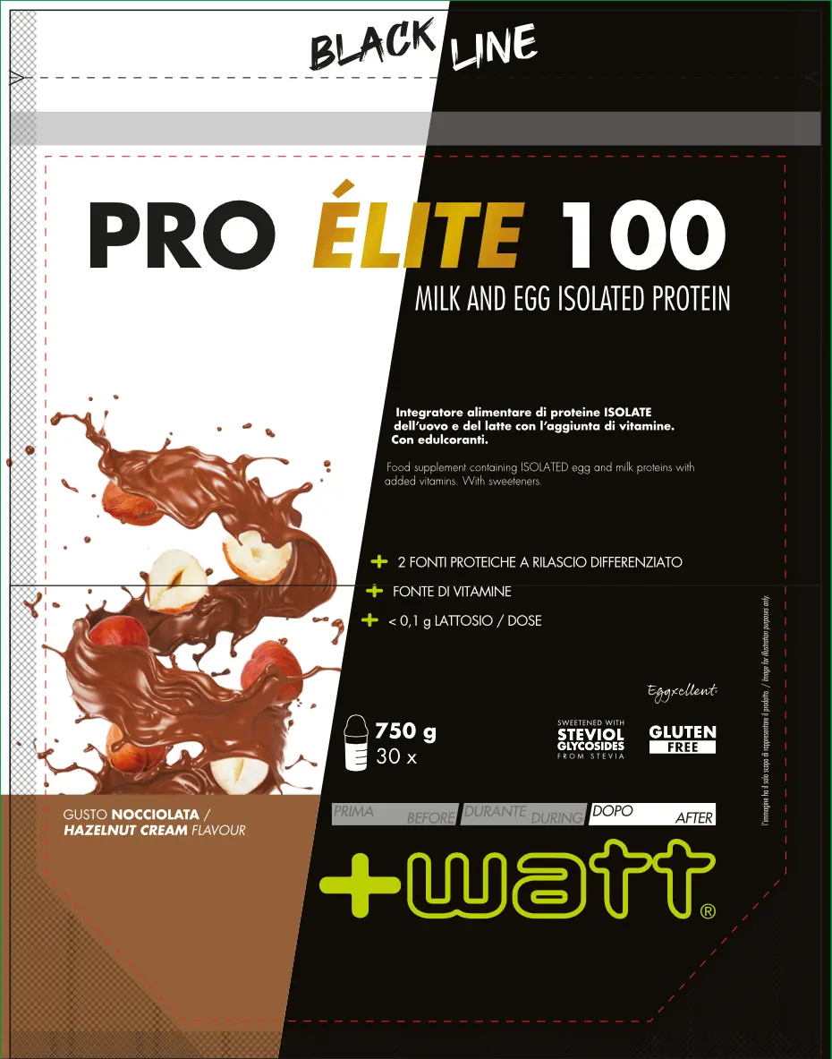 +Watt Power Line Pro Élite 100 proteine uovo e latte