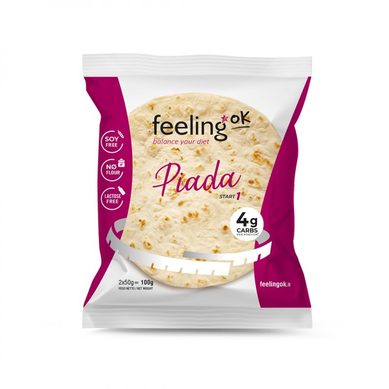 Wellness Food Keto Piada proteica 50 g basso contenuto di carboidrati