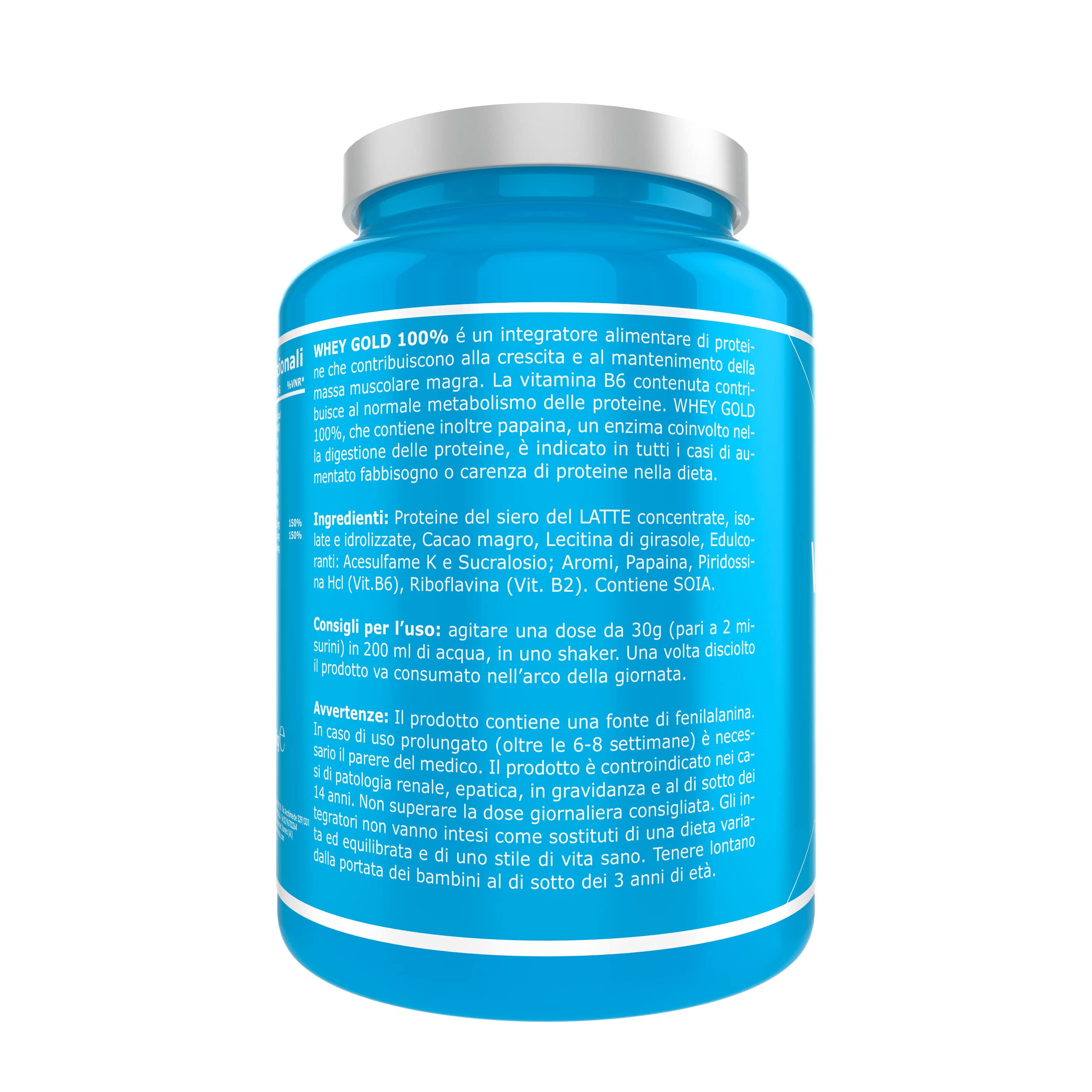 Ultimate Proteine Whey Gold 100% proteine gusto cacao 1,5 kg con vitamina B6