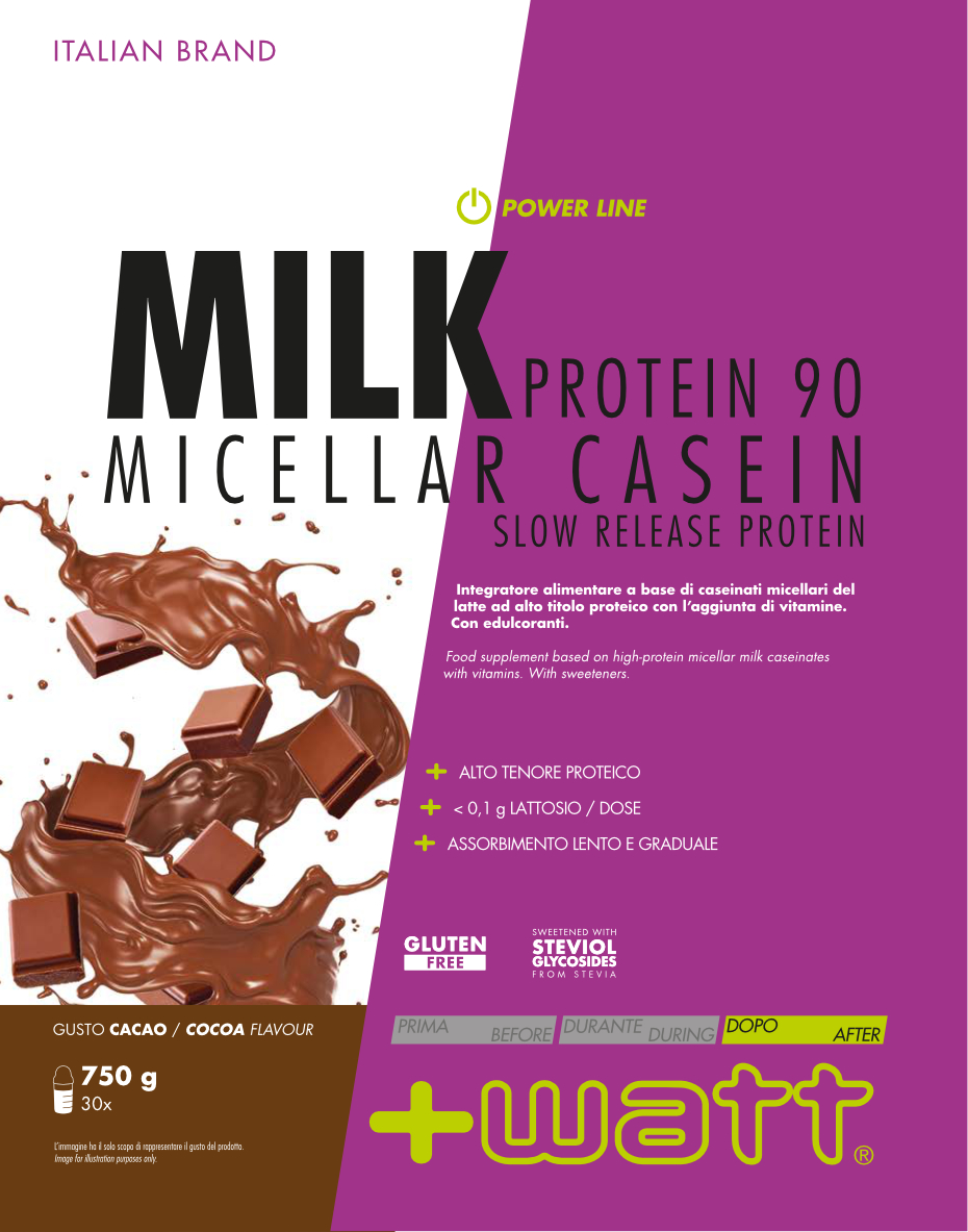+Watt Power Line Milk Protein 90 proteine caseina micellare