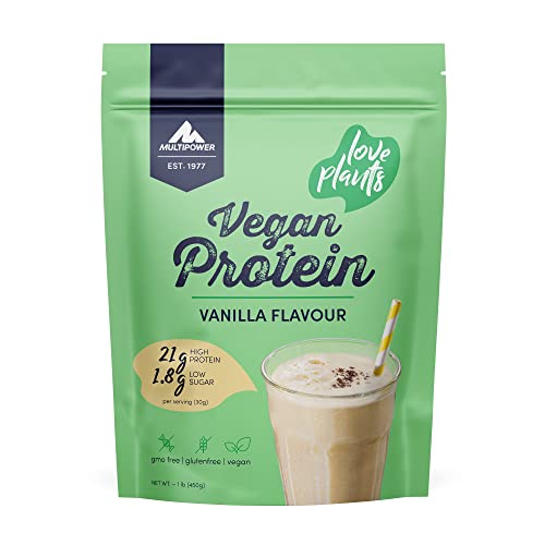Multipower 100% Vegan Protein proteine vegane vaniglia 450 g a basso contenuto di zuccheri