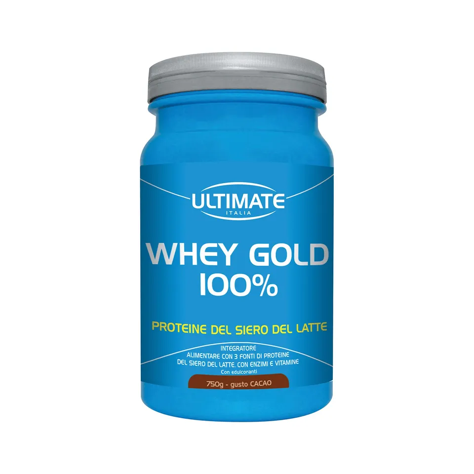 Ultimate Proteine Whey Gold 100% cacao proteine in polvere