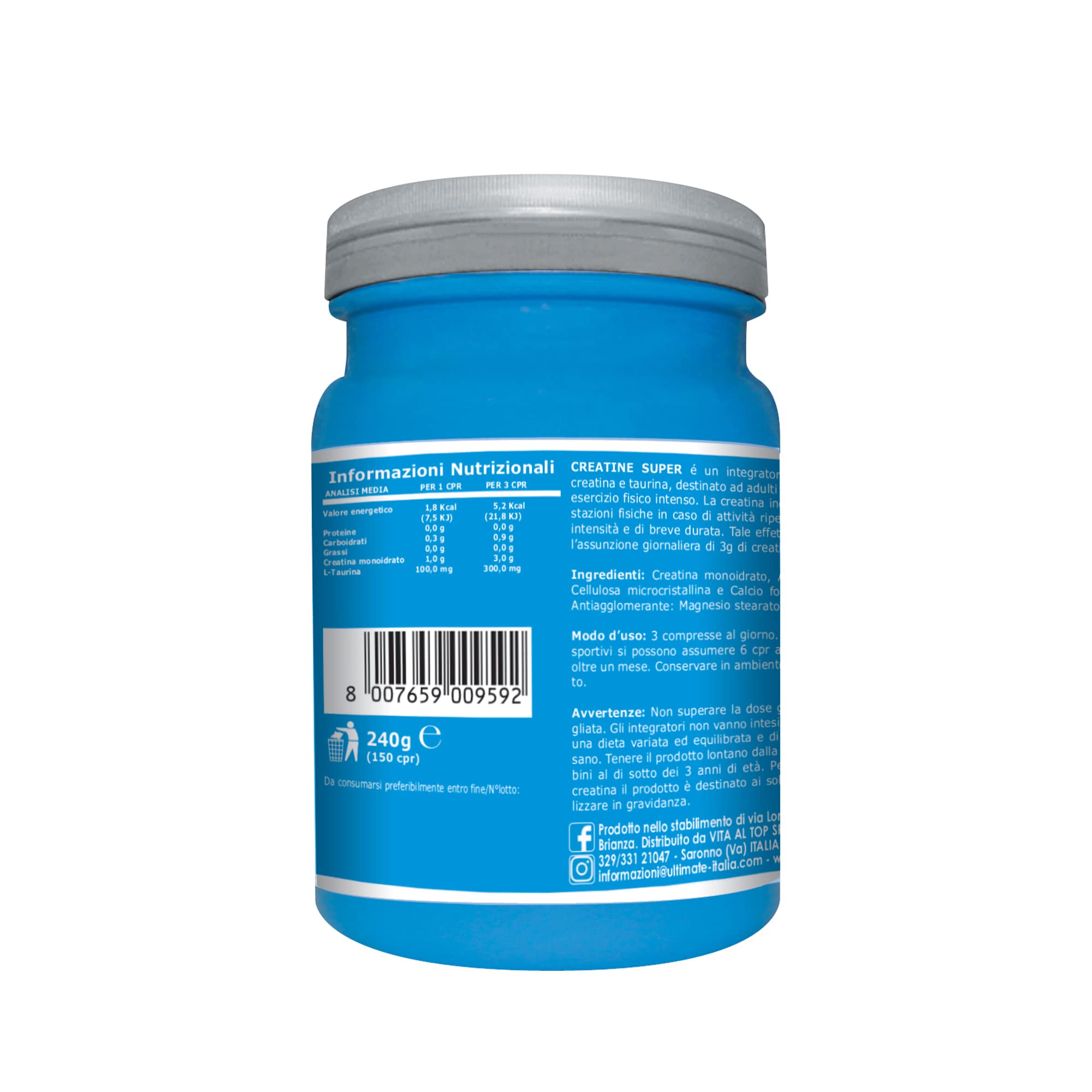 Ultimate Creatina Creatine Super creatina con taurina 150 compresse
