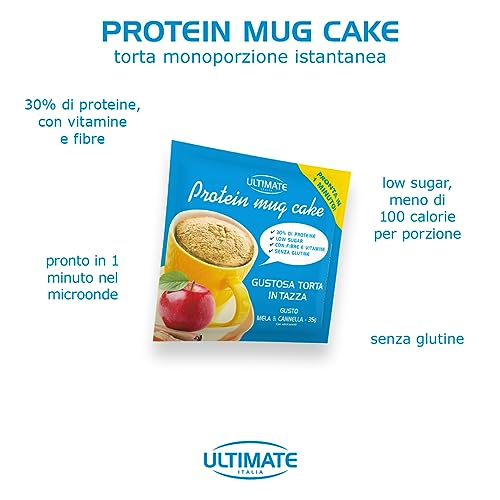 Ultimate Preparati proteici Protein Mug Cake Mela Cannella 12 pezzi ricco di fibre