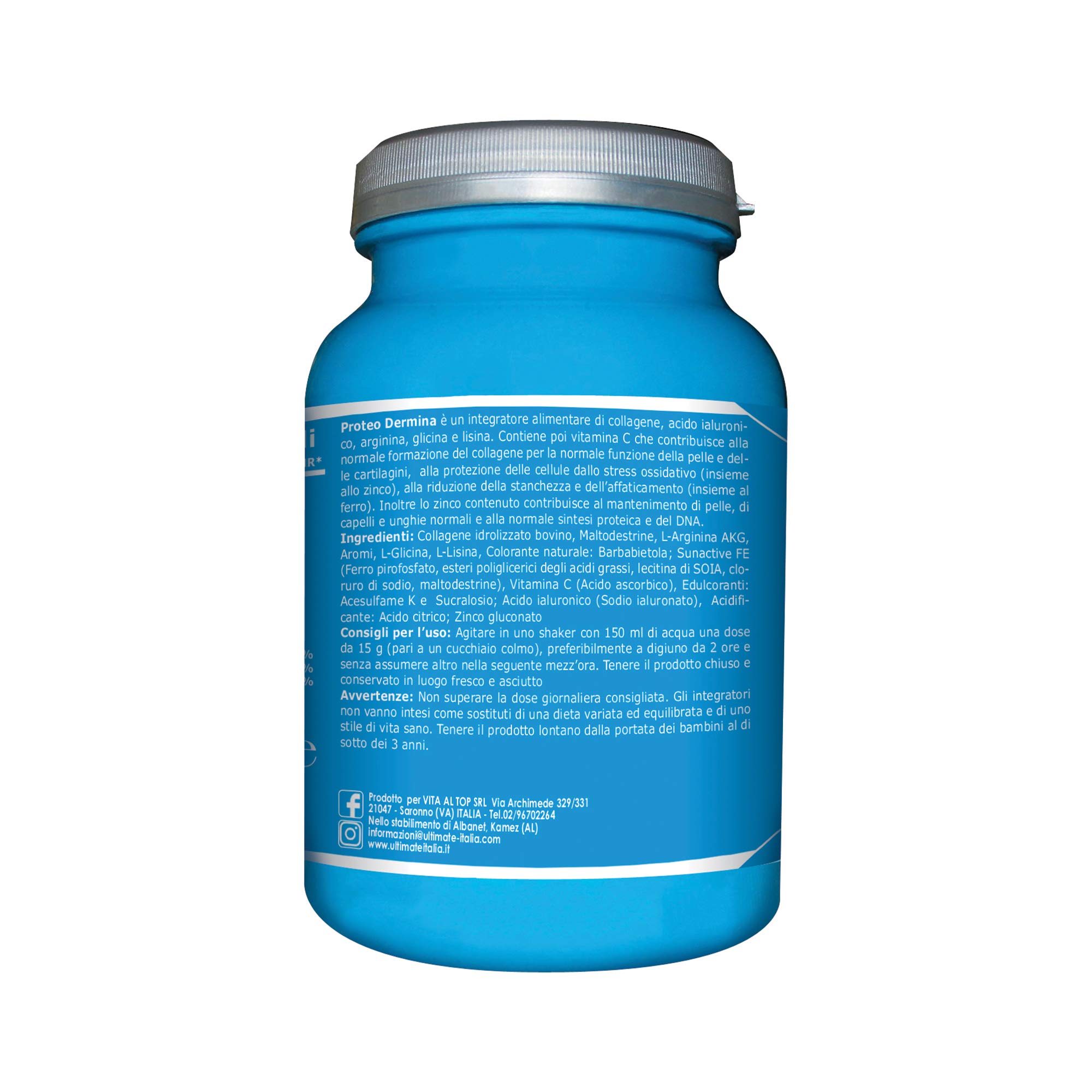 Ultimate Fitoterapici Proteo Dermina integratore collagene 450 g fragola