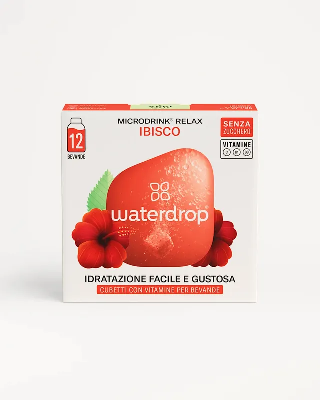 Wellness Drink Energetici Waterdrop Ibisco cubetti per bevanda 12 pezzi senza zucchero
