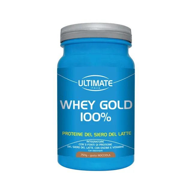 Ultimate Proteine Whey Gold 100% proteine gusto nocciola 750 g