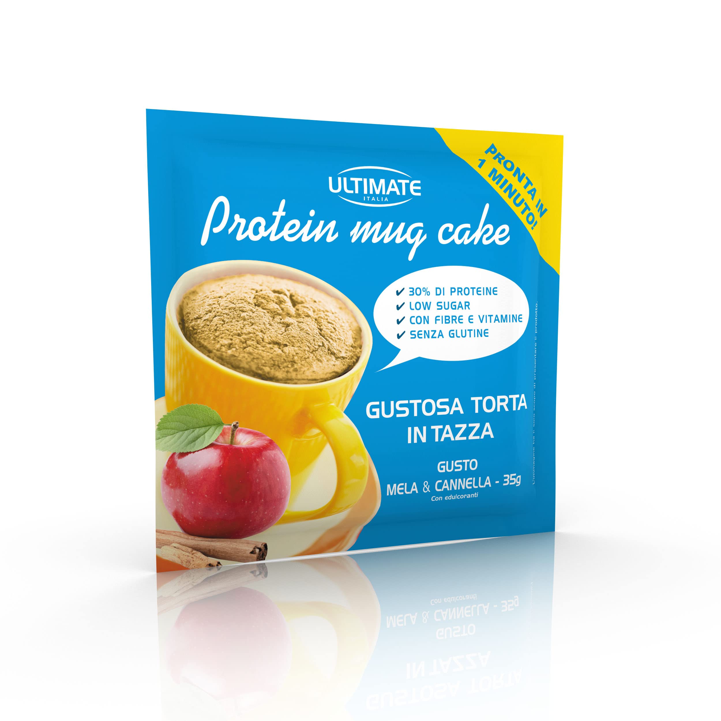 Ultimate Preparati proteici Protein Mug Cake Mela Cannella 12 pezzi ricco di fibre