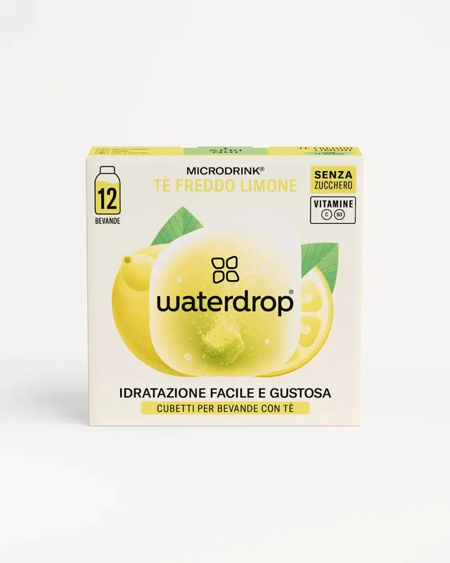 Wellness Drink Energetici Waterdrop Thè freddo Limone cubetti 12 porzioni senza zucchero