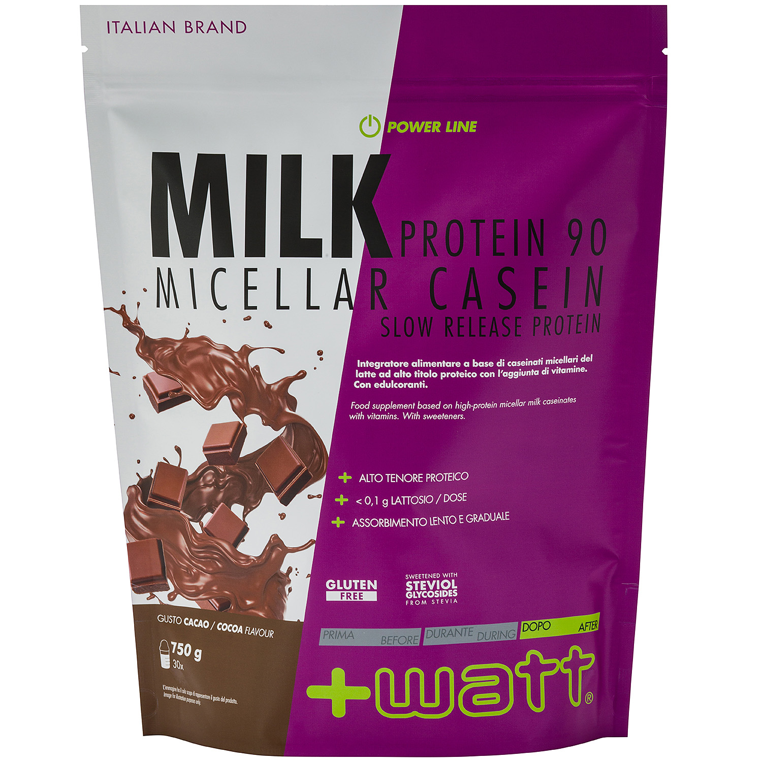 +Watt Power Line Milk Protein 90 proteine caseina micellare