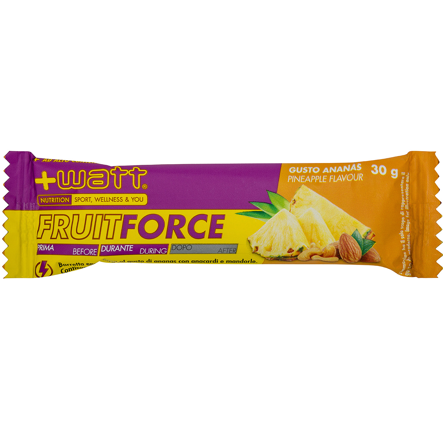+Watt Endurance Line Fruit Force barretta energetica 30 g senza zuccheri aggiunti
