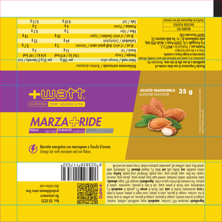 +Watt Endurance Line Marza+ Ride barretta energetica 35 g mandorla