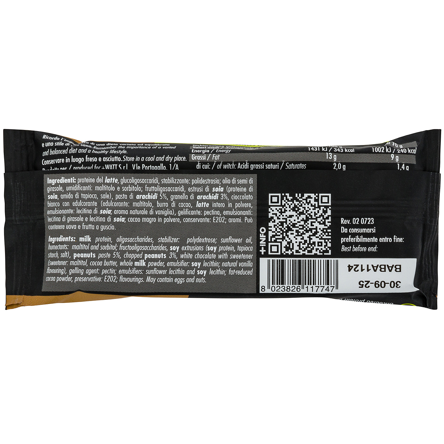 +WATT Power Line Barrettone 2.0 barretta proteica low sugar